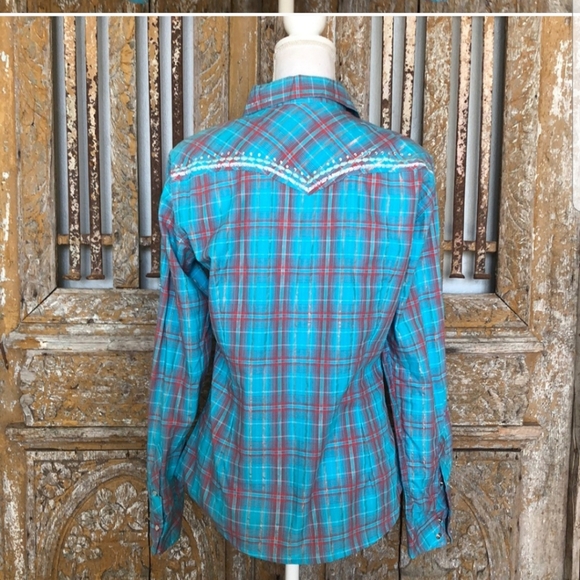 NEW-PANHANDLE WESTERN COWGIRL Button Up SHIRT M - Picture 3 of 8